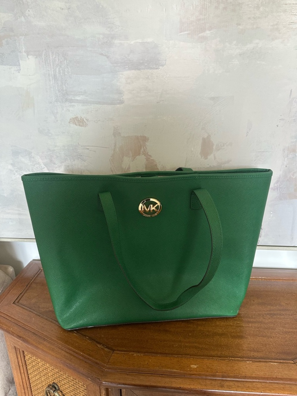 Michael Kors Green Jet Set Travel Tote Bag GUC